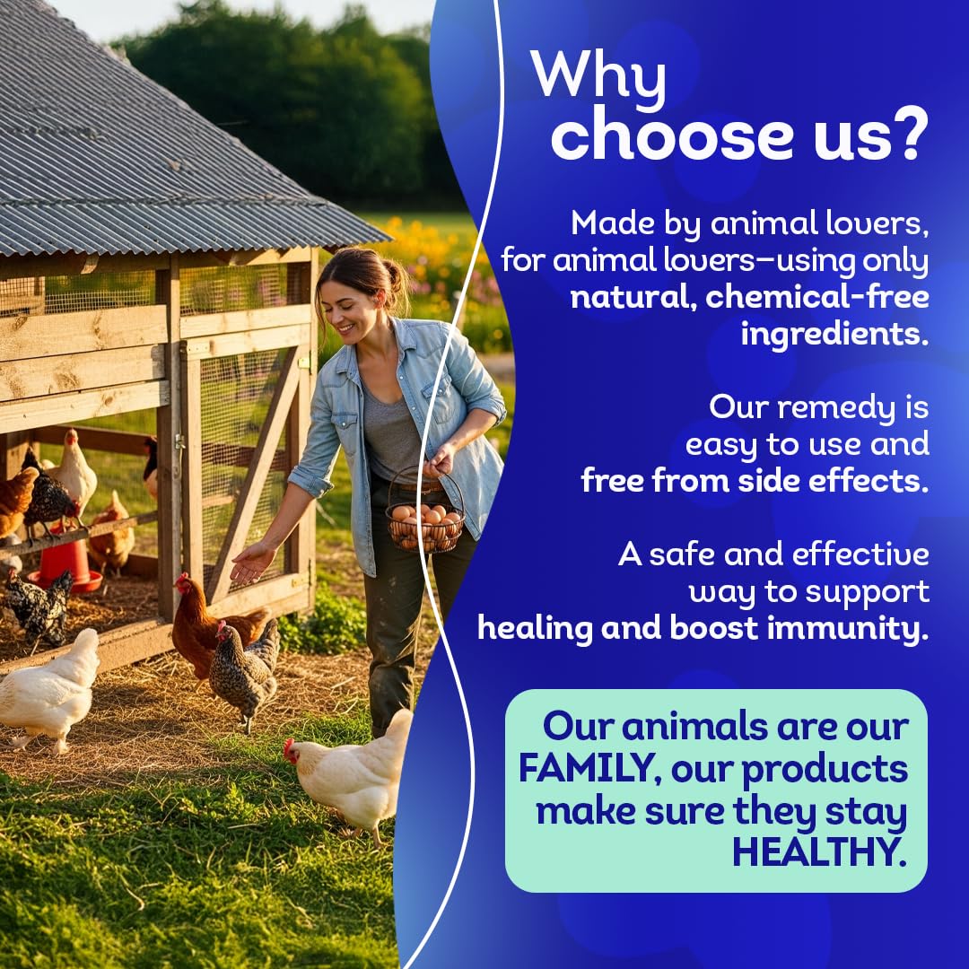 HealthyAnimals4Ever Suplemento respiratorio de pollo totalmente natural, ayuda respiratoria homeopática eficaz para pollos, 300 tabletas de apoyo respiratorio para pollos
