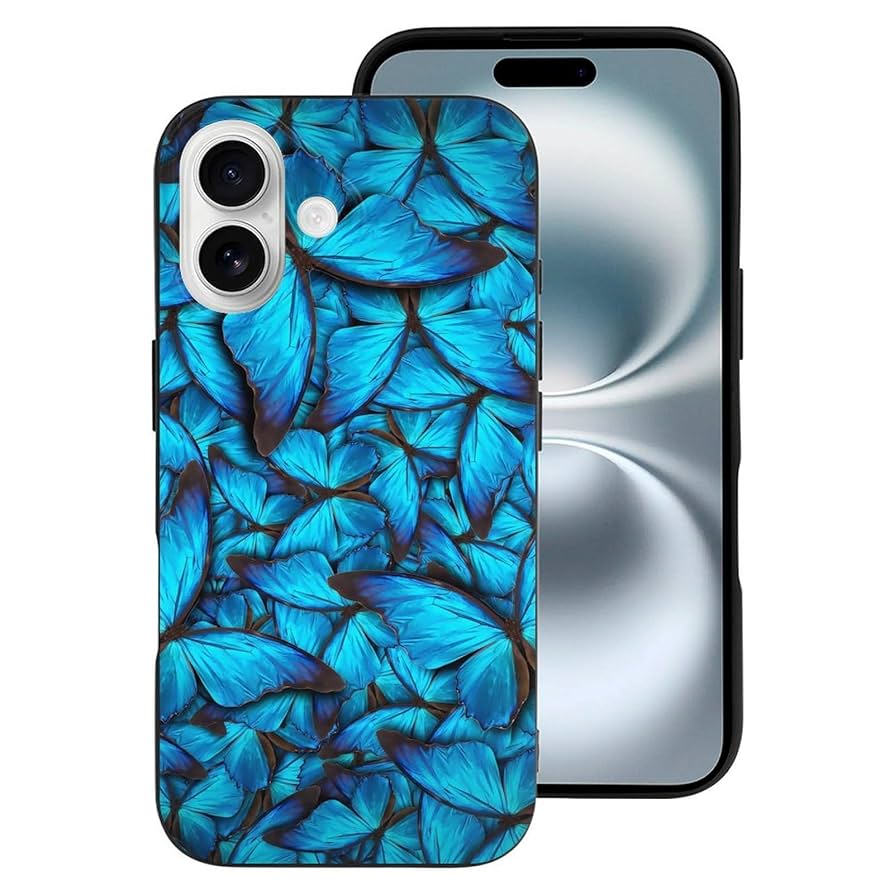 iPhone用ケース 青い蝶と黒い蝶 iPhone用ケース 青い蝶と黒い蝶 スマートフォン・携帯電話