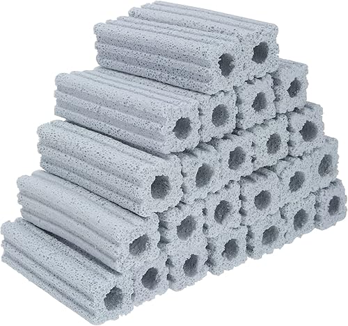 Medios de filtro biológico de cerámica para sumidero de acuario, estanque de peces, amplia superficie (3.8 pulgadas de longitud24 piezas)