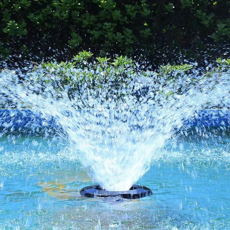 Large Pond Floating Fountain with 8000 GPH Fountain Pump, 50’ Power Cord, Classic Crown Spray Pattern 4’x15’Pond Aerator Pump for Ponds & Lakes |?Efficient Pond Aeration Systems Black