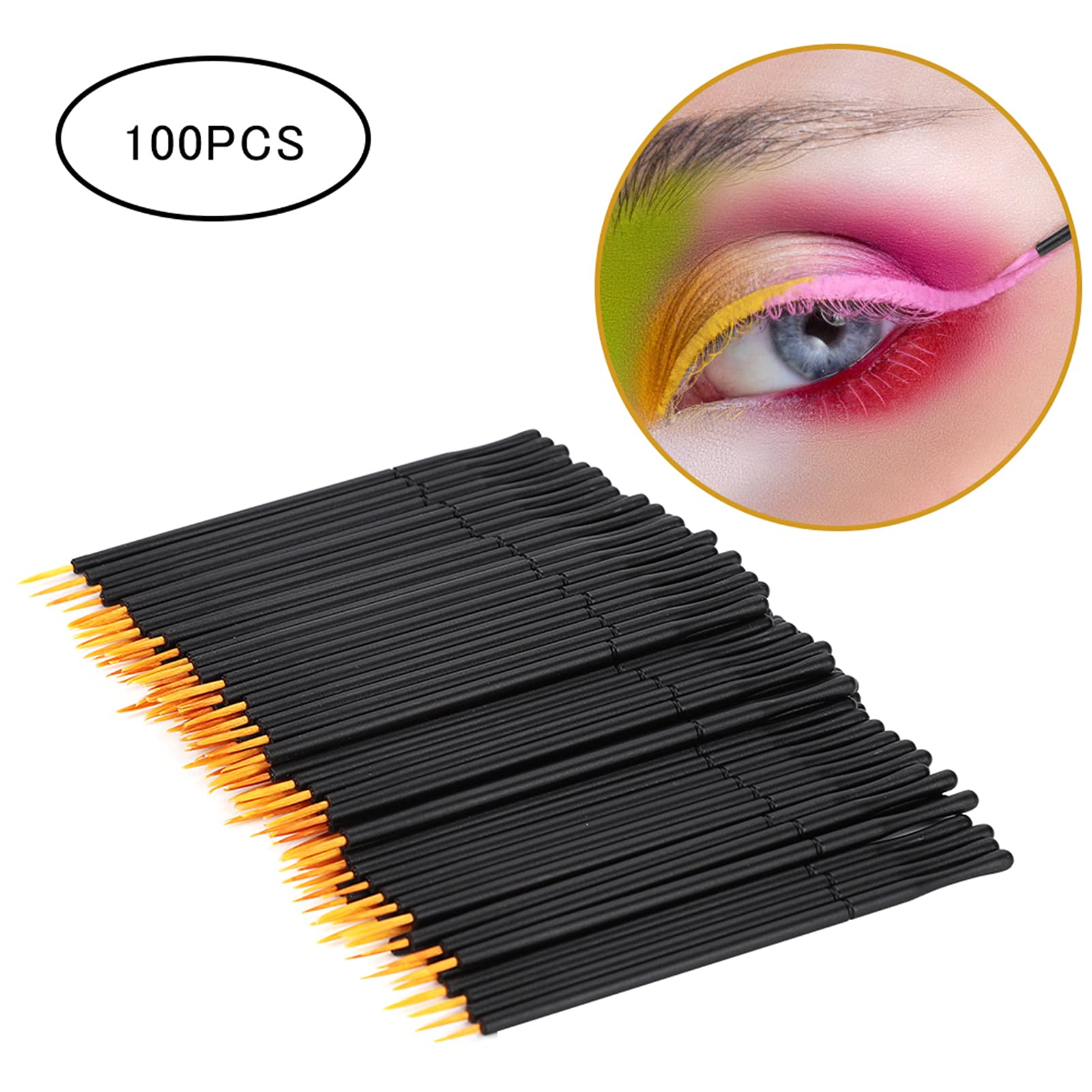 Rotekt 100szt Jednorazowy pędzel do eyelinera z twardą główką w płynie do pędzla do eyelinera w pędzelku do makijażu