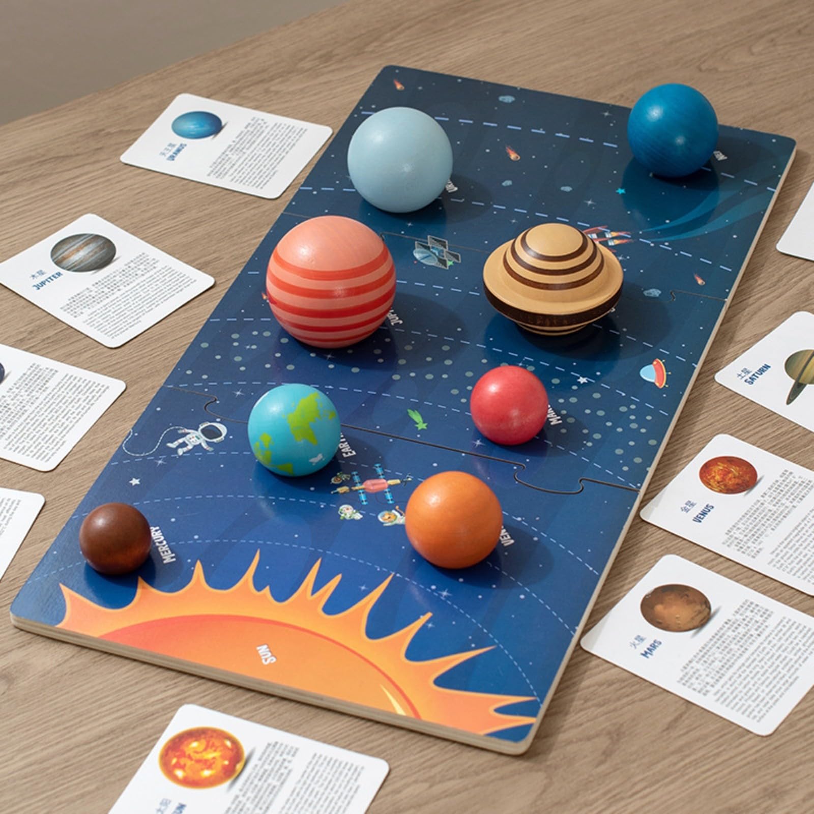 Colcolo Puzzle in Legno del Complesso Planetario Solare Educativo Gioco Didattico di in Legno Senza Schermo per Apprendimento Genitore-Figlio