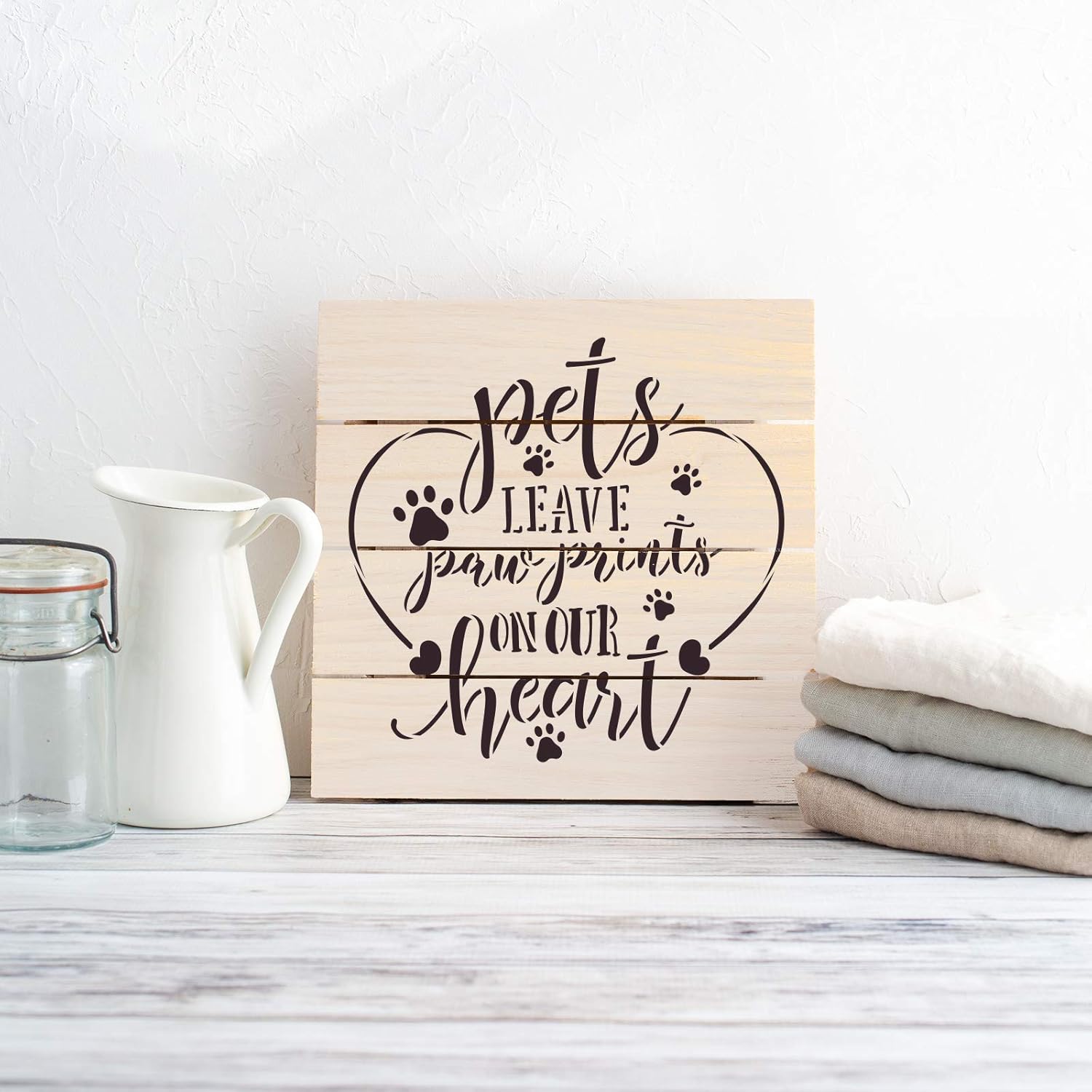 Pet Leave Paw Prints Heart Stencil - Sentimental Animal Paw Prints