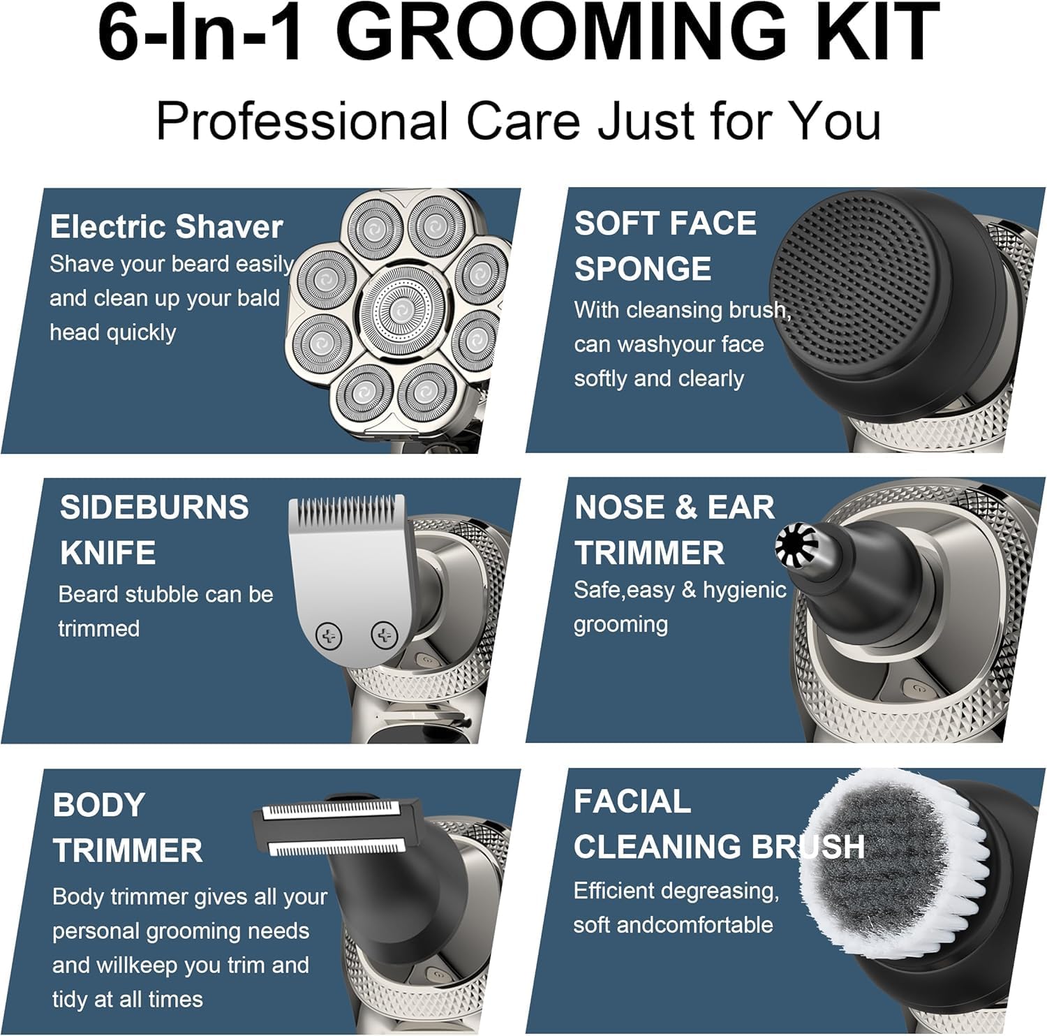 9.0 Ultra Shaver, Bald Head Shaver 9.0, 9D Floating Blade Heads, Intelligent LED Display IPX7 Waterproof Wet Dry Shaving, Rechargeable Cordless Razor for Men (Silver)