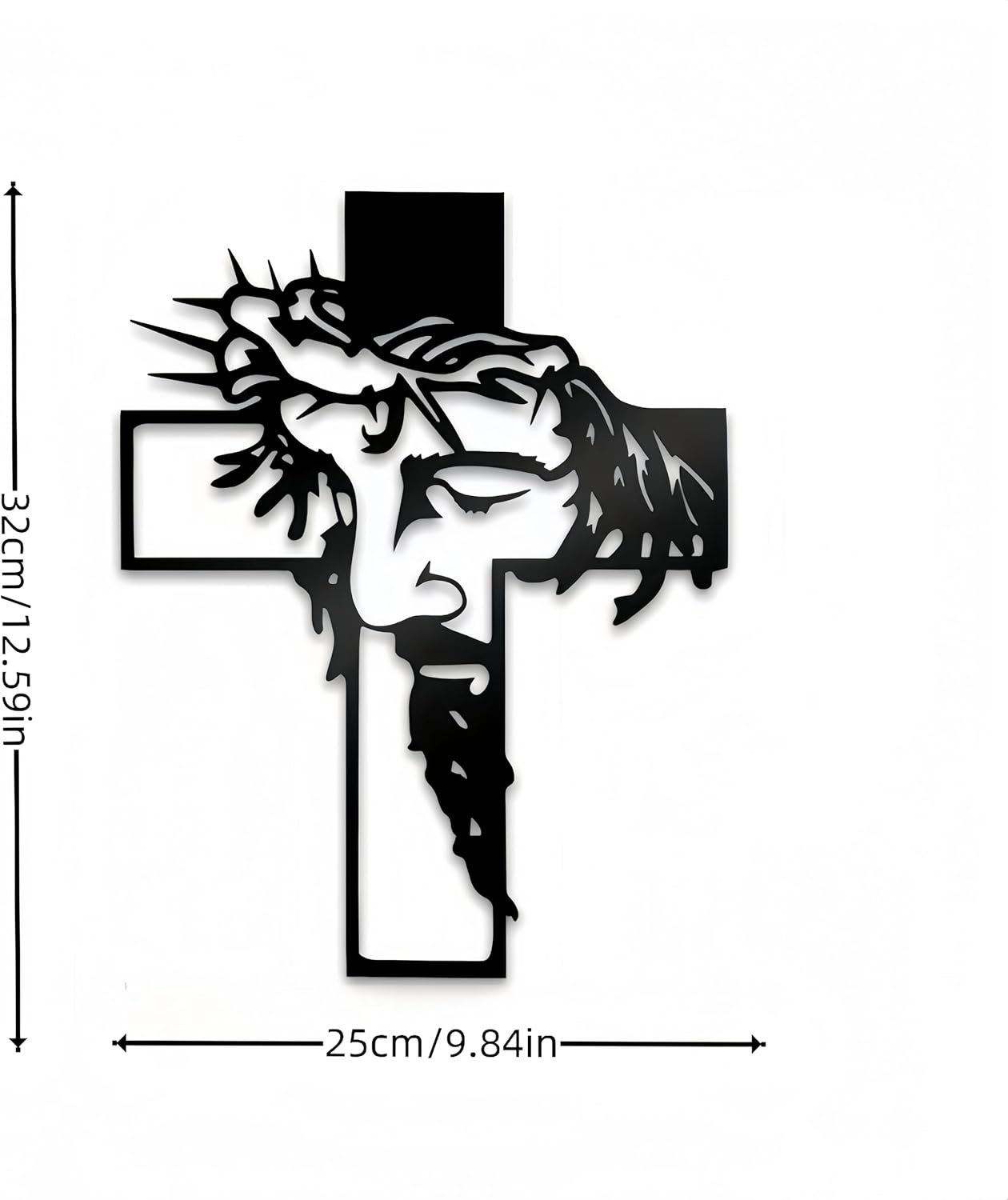 Black Jesus Crosses Wall Decor Christian Gifts for Women Suitable For Christmas Religious Home Living Room Meaningful mothers day gifts for Religious，Easter & Believers 9.84 * 12.59inch