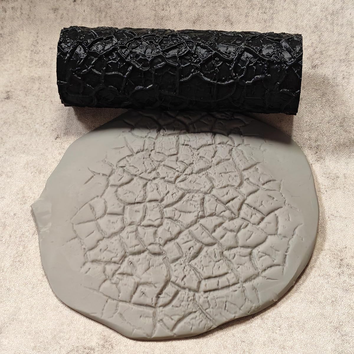 LuckyVin Terrain Texture Roller for D&D, Wargaming, Battle Mat, Tabletop, Dungeons and Dragons, Black (3-piece Set Gravel Board Pattern/Gravel Vein Crack/Gravel Pattern)