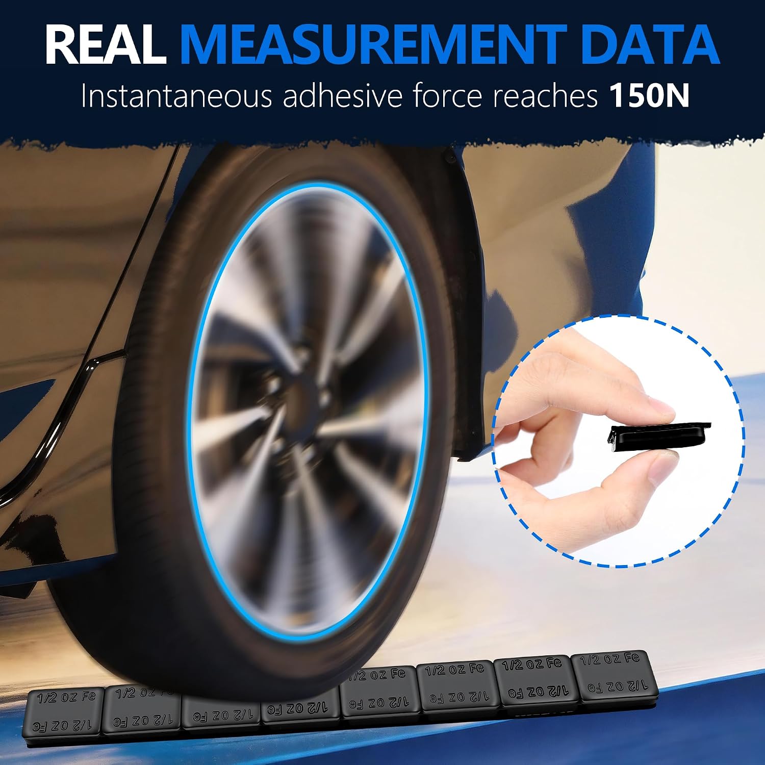 1/2OZ 360pcs, 11lbs/Roll Black Adhesive Stick on Wheel Weights for Dealership Workshops & Garages, Low Profile OEM Quality Tire Balancing Weights for Cars Trucks SUVs Motorcycles RC Cars
