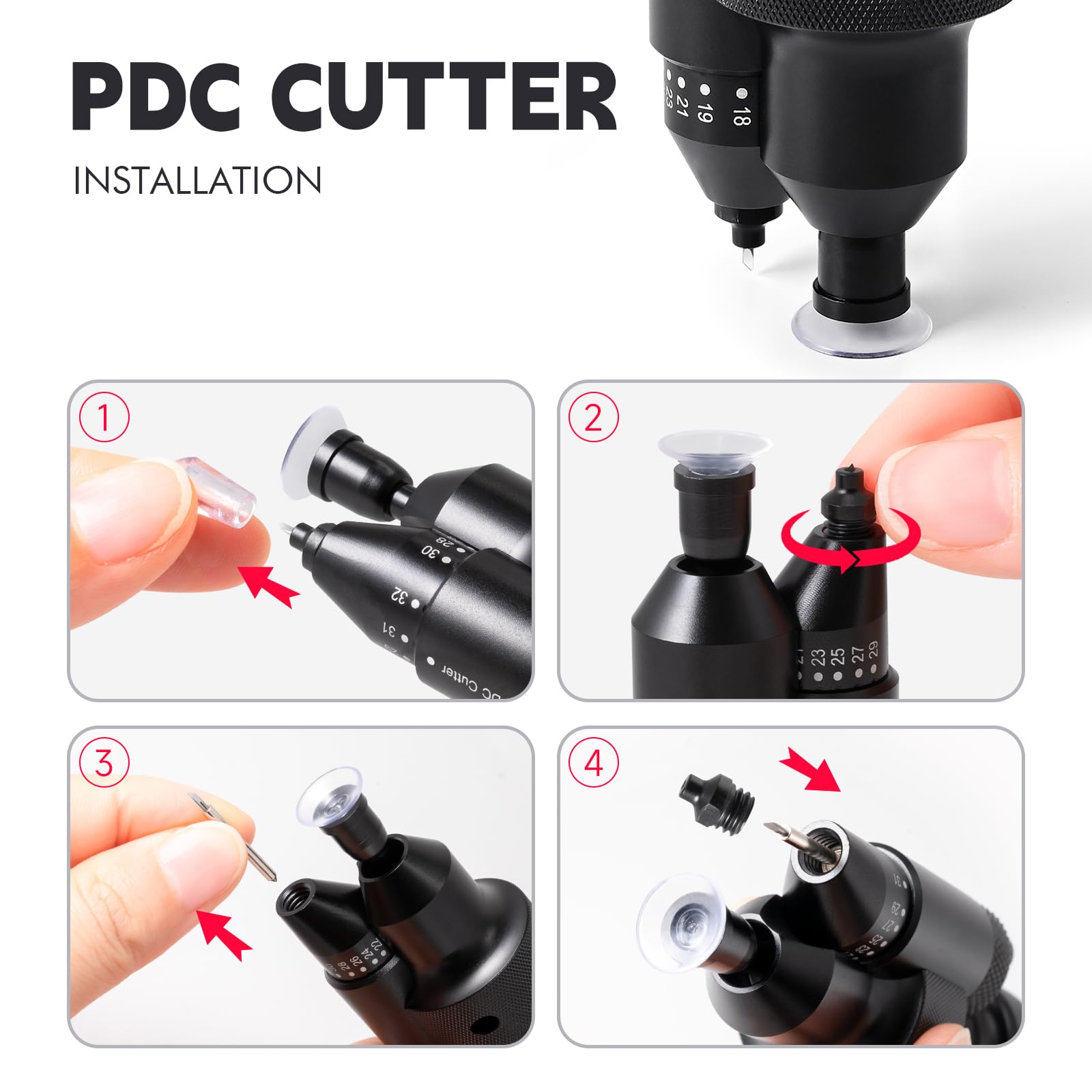 FOSHIO Sensor Cutter Kit 16-25mm, Lackschutzfolien Cutter Werkzeug, Precision PDC Sensor Cutter, Präzises Auto Radar Loch Cutter Hilfe für Fahrzeug Parksensoren Vinyl Wrap Werkzeugsatz