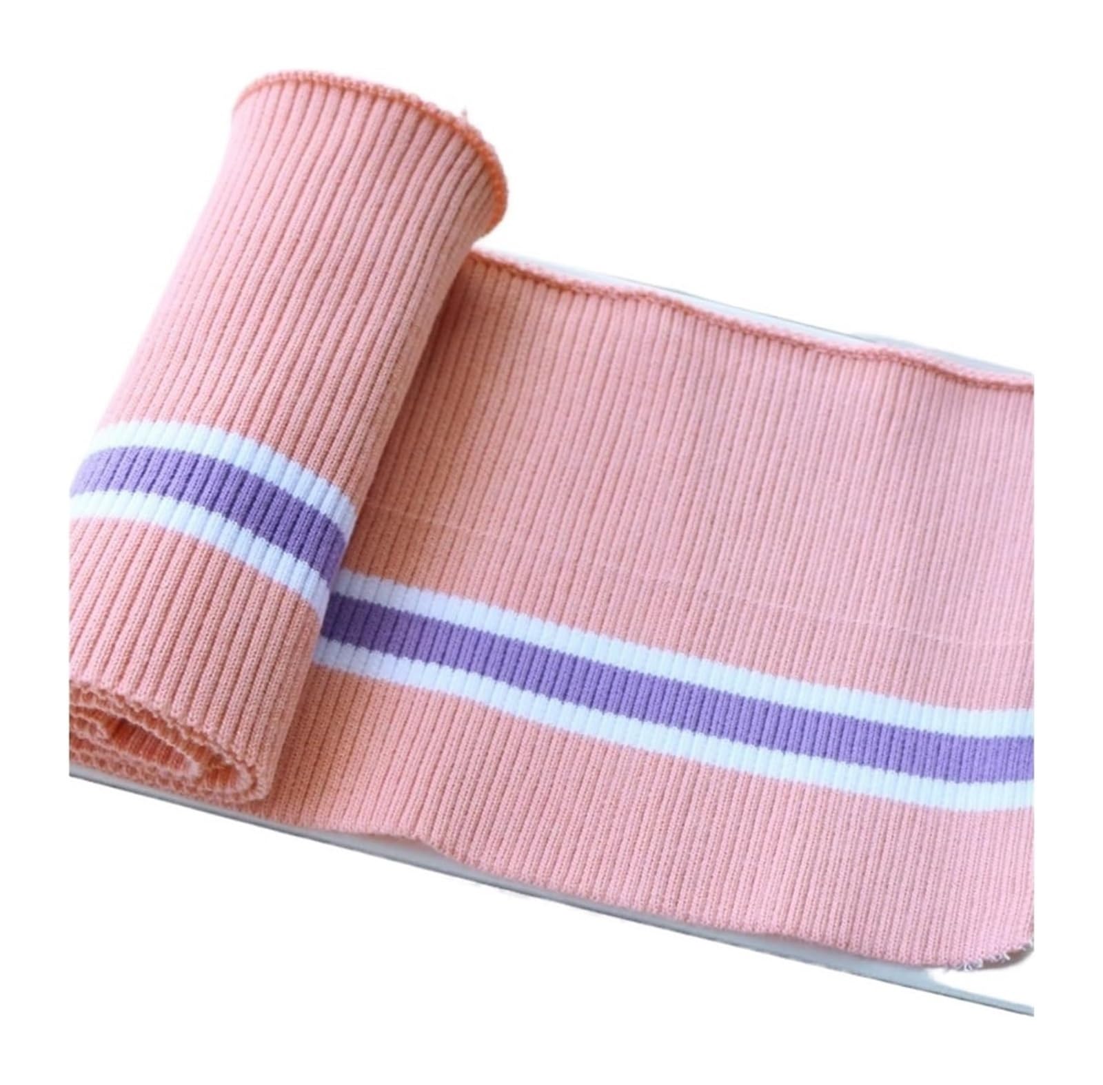 Knit Cuff, Cotton Spandex Elastic Ribbed Cuffs Stretch Knit Multicolor 80cm X 15cm(Skin Pink)
