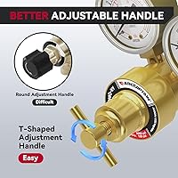 Vista 4 de ARCCAPTAIN Reguladores de CO2 de argón con manguera de soldadura de gas inerte de 8.2 pies, regulador de soldadura para MIG y TIG, 0-4000 PSI, 0-30+