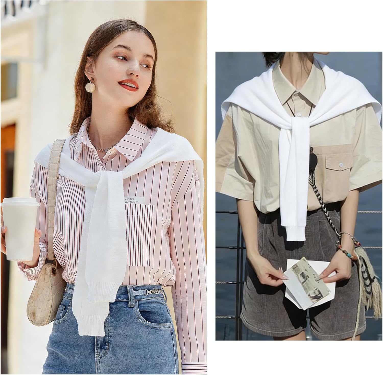 Sweater Shawl Wraps for Women Fashion Knitted Knotted Shawl with Sleeves Wrap Scarf Cape Shoulder Tops Travel Casual Wrap - Image 3