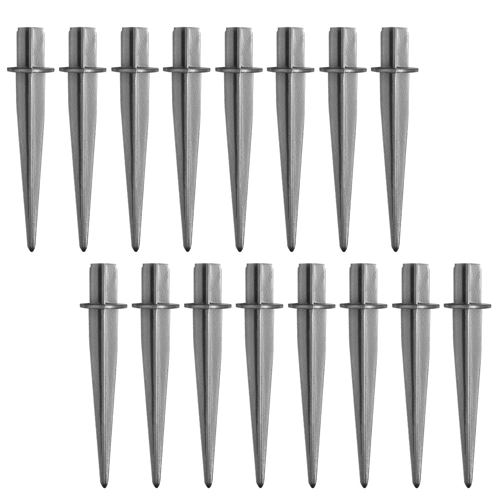 16 PCS 5 3 Inch Solar Light Stakes Silver Spikes Metal Pathway Stakes LED Light Ground Spikes for