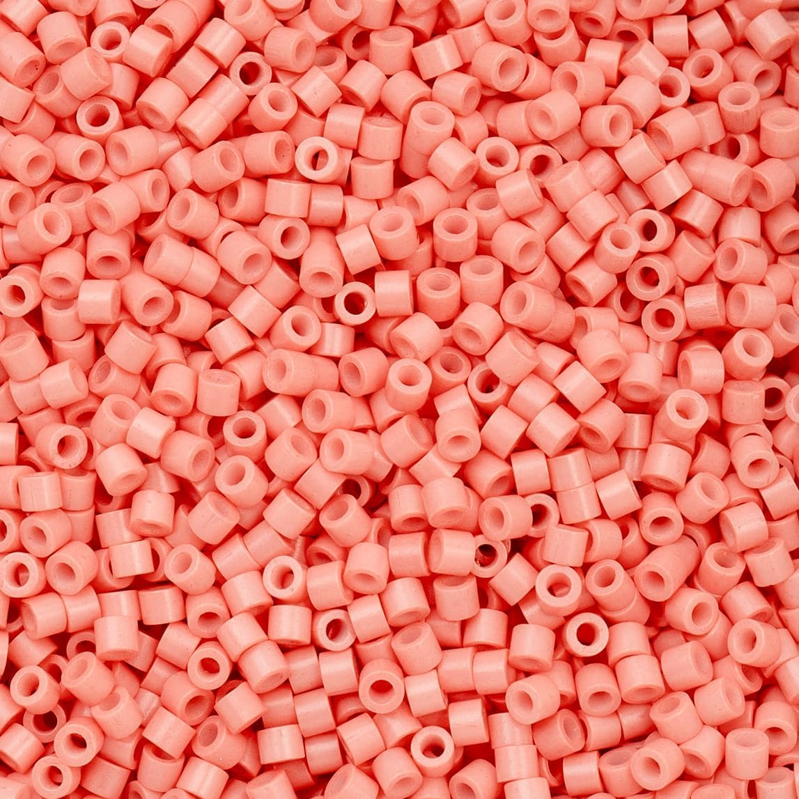 John Bead 25g Cylin Beads Opaque Soft Coral Pink 11/0 Glass Cylindrical Seed Beads for Jewelry Bracelets Necklaces Earrings Making Embroidery