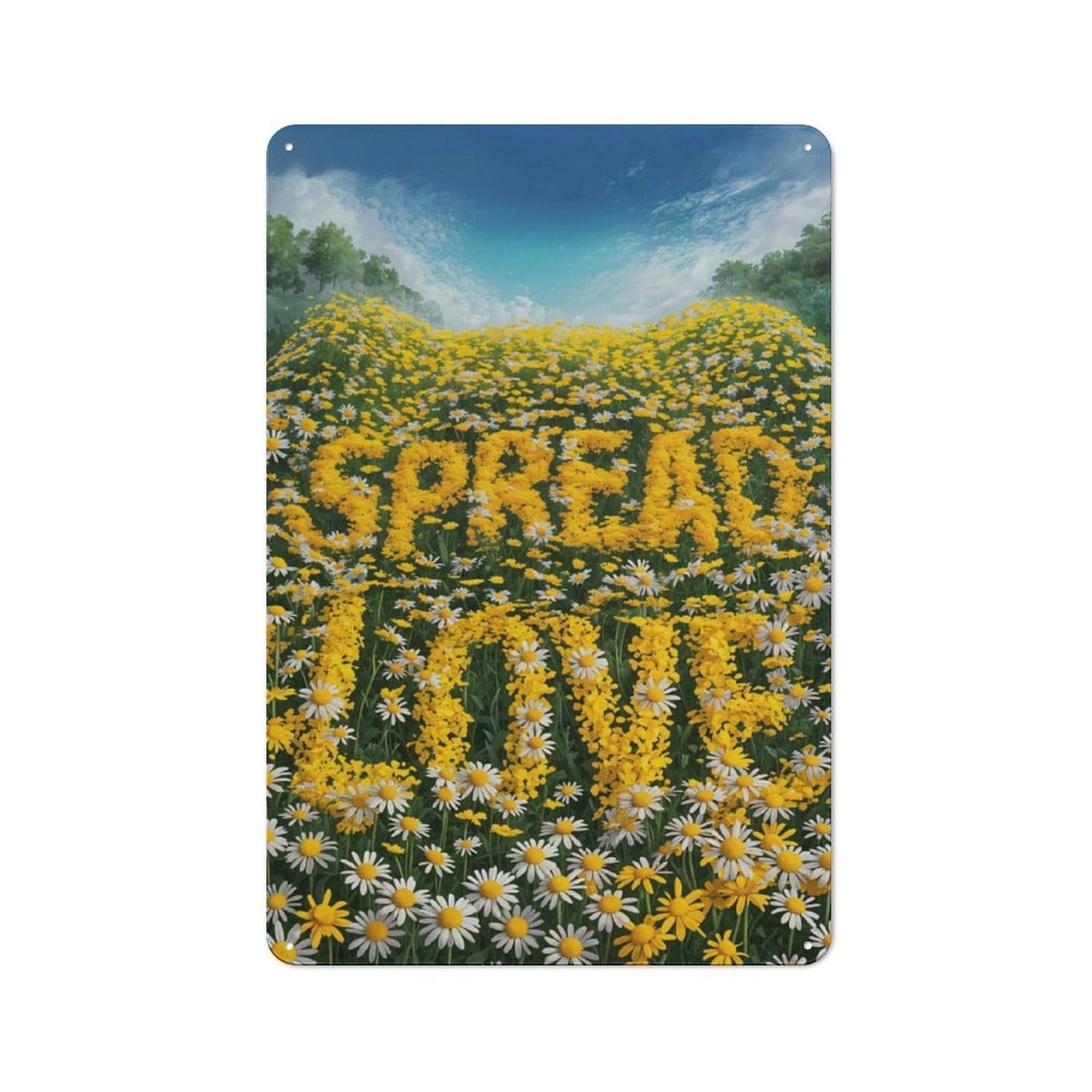 Junmoney Spread Love Metal Wall Sign 30X20cm Featuring For Workshop Wall, For Makers And Diy Enthusiasts