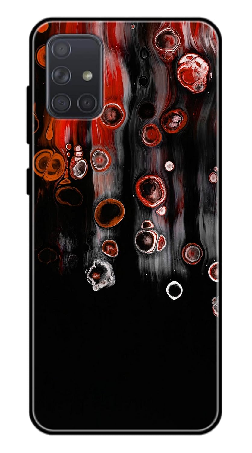 Samsung Galaxy A71 Back Cover Hard Plastic Back Case (Falling Red Bubbles) Amazon.in Electronics