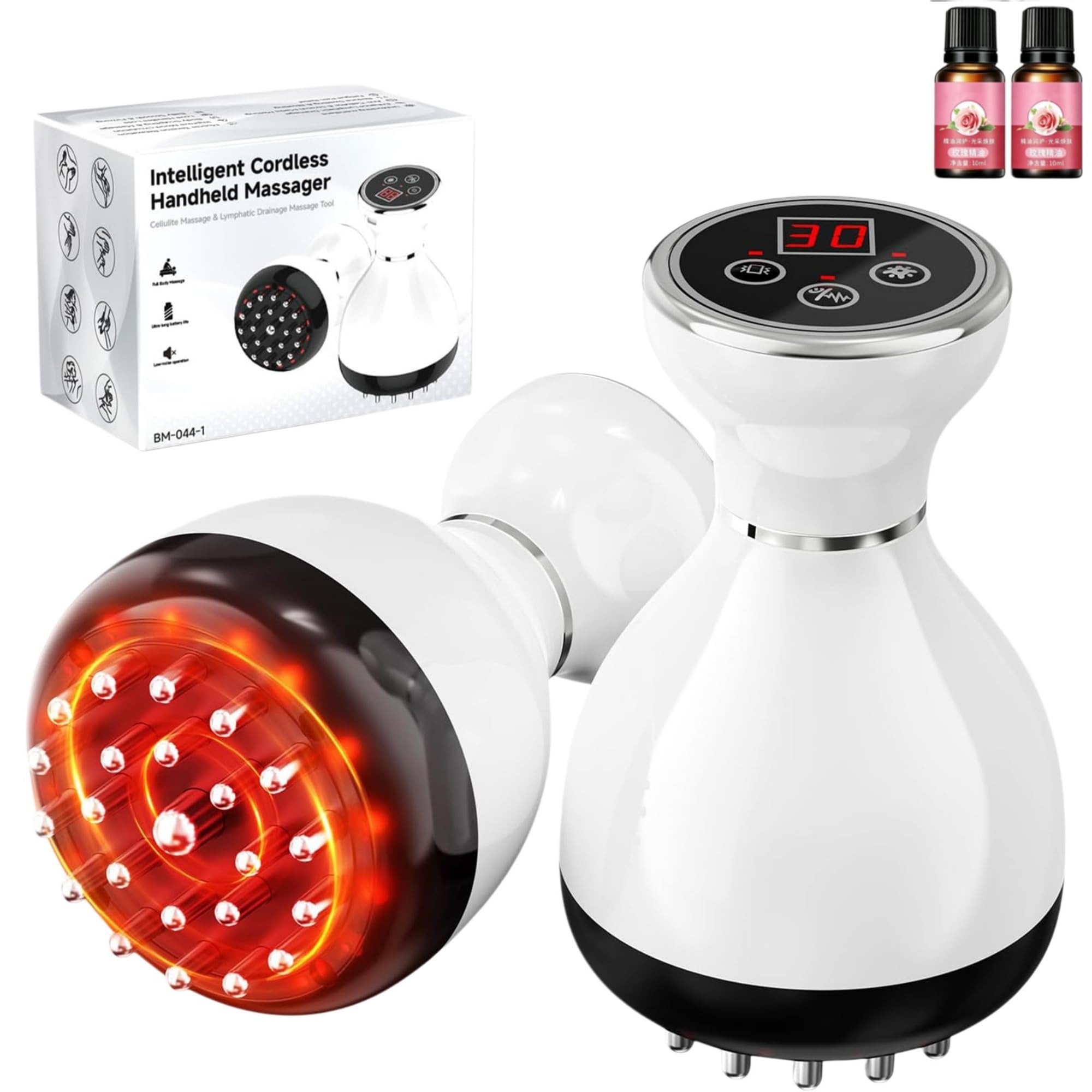 Masajeador De Drenaje Linfático Y Herramienta De Masaje Anticelulítico, Aparato Modelador Corporal Con Microcorriente, Luz Roja, Calor Y Vibración Para Piernas, Brazos Y Abdomen