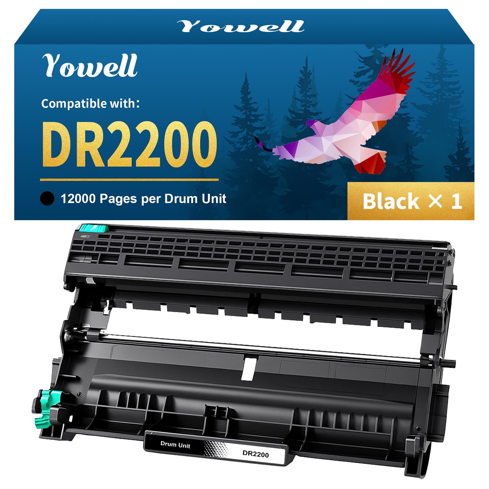 Yowell DR2200 Tambour Compatible pour Brother DR2200 DR-2200 pour Brother HL-2240 HL-2240D HL-2250DN HL-2270DW HL-2132 HL-2130 DCP-7060 DCP-7060D DCP-7055 DCP-7070DW (Tambour DR 2200)