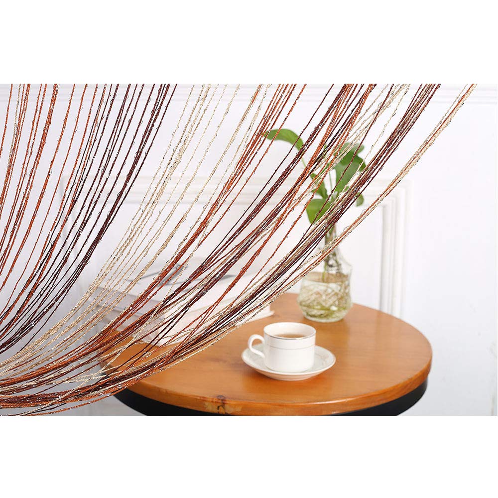 Duosuny - Cortina de Cadena para Puerta con Flecos de Hilo de Plata para Separar Habitaciones, Bonitas Tiras de borlas para Bodas, cafeterías, restaurantes, Partes