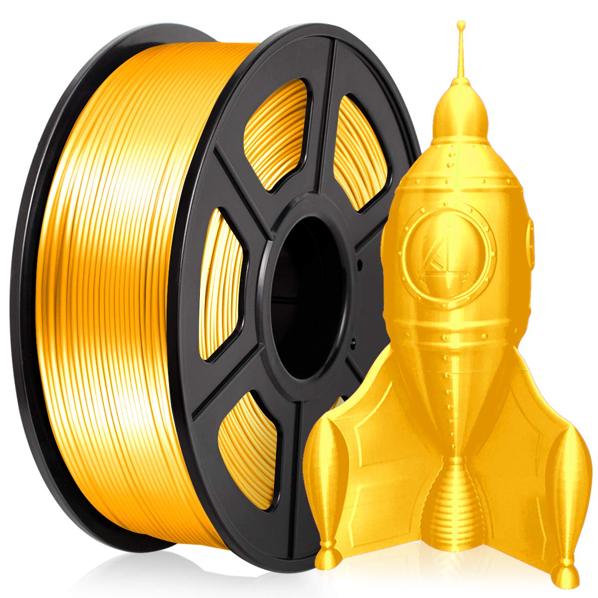 PLA Filament, PLA 3D Printer Filament PLA Silk Rainbow Filament/PLA Silk Filament 1KG 1.75mm PLA Shiny Silk Light Gold Filament 1.75mm PLA Shiny Silk Gold Filament 1
