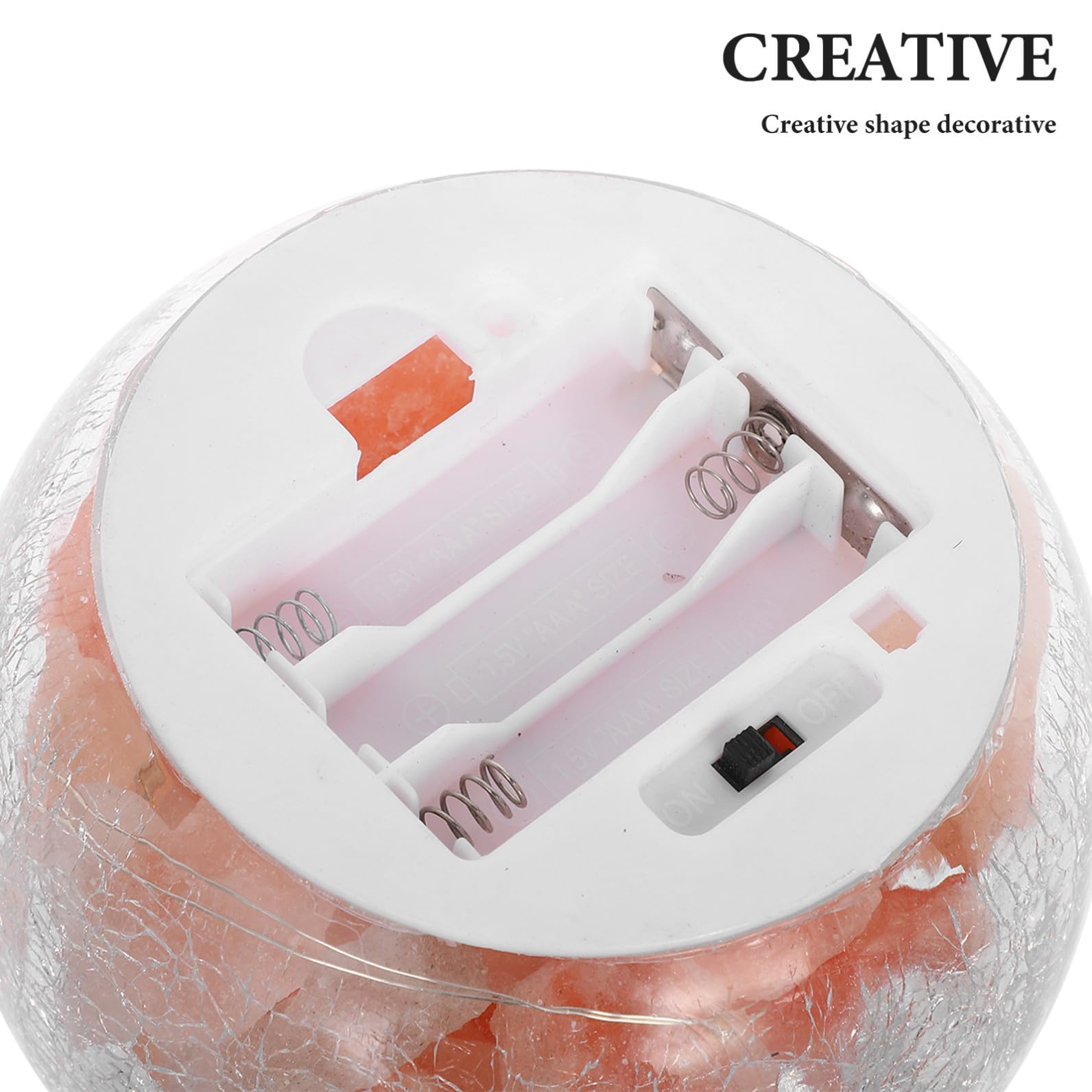 Lampe à Sel de Himalaya Décorative en Verre et Cristal, Style Créatif
