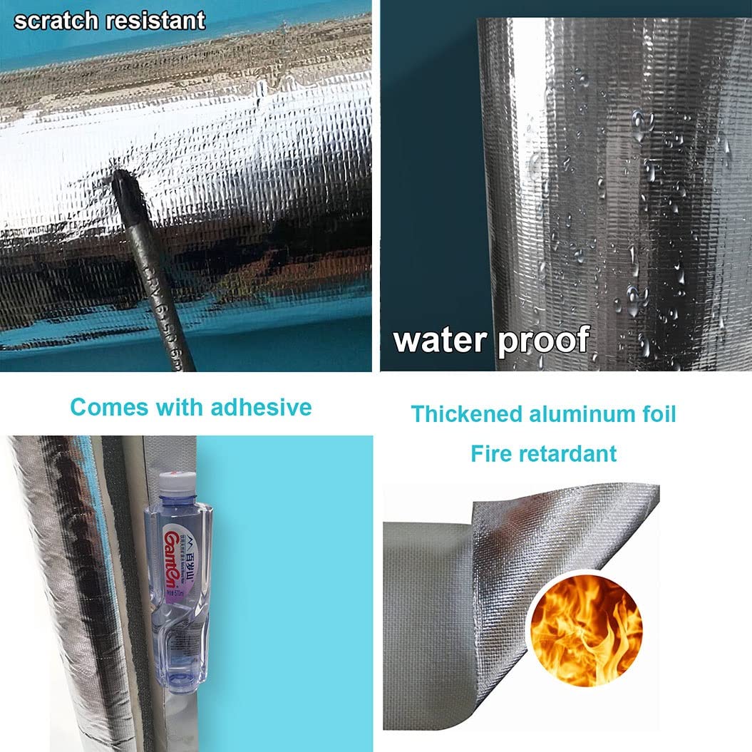 Aislamiento de tuberías 1 m Longitud, Espuma Aislante del Tubo de Semisplit 27~250 mm, Tubo de Aislamiento térmico de Papel de Aluminio Autoadhesivo, 1 Piezas (Size : Inner Diameter:219mm)
