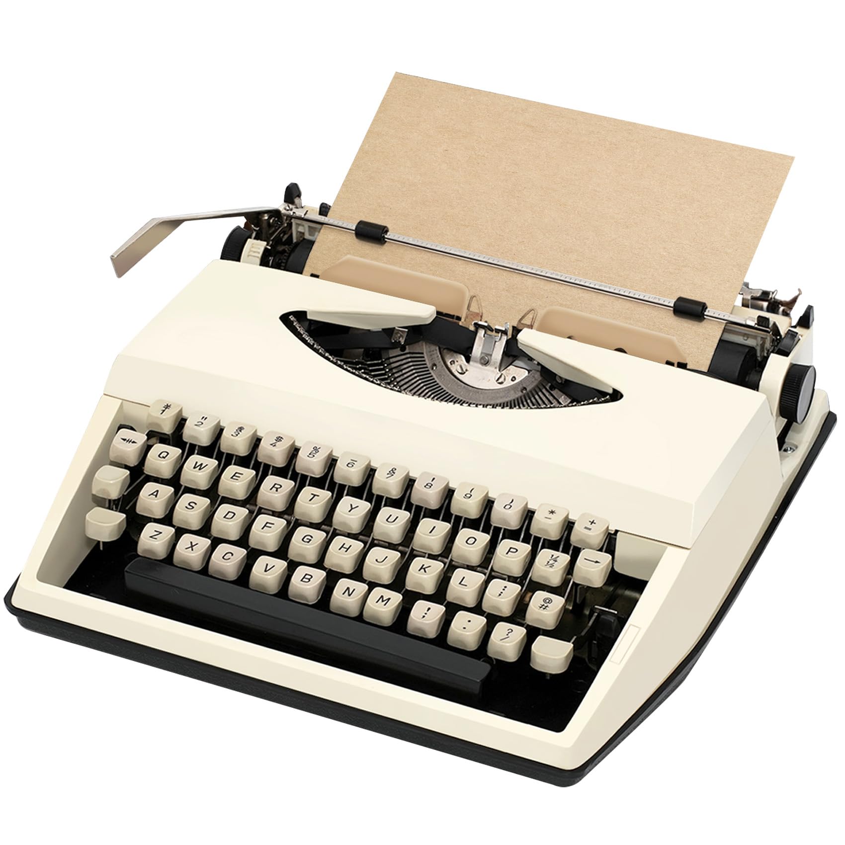 Vintage Typewriter, Manual Typewriter Fully Functional White, Professionally Restored & Tested, Working Antique Typewriter for Writers, Adults, Office Desk Decor