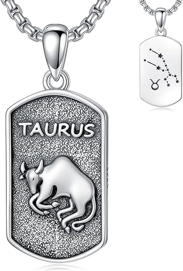 Zodiac Necklace 925 Sterling Silver Constellation Necklace Zodiac Sign Necklaces Horoscope Jewelry Christmas Birthday Astrology Gifts for Men Women Unisex