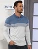 MorwenVeo Camisa Polo de Golf para Hombre, Manga Larga, Bloque de Color a Rayas 7