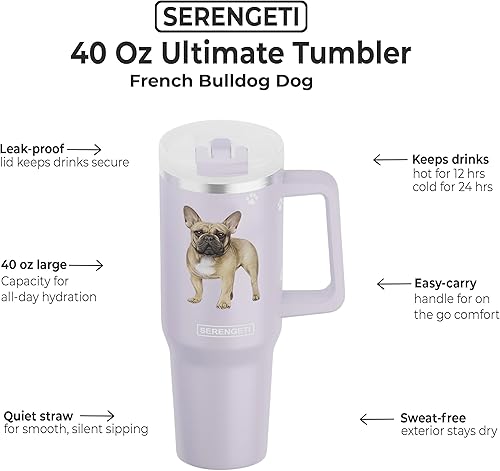 Miniatura 2 de SERENGETI Vaso Ultimate de 40 Oz con Asa y Pajilla - Vaso Aislado al Vacío con Pajilla y Tapa - Taza de Viaje de Acero Inoxidable para Amantes de