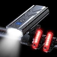Vista 2 de LED Bike Lights for Night Riding High Lumens with 2 Pack Taillight Super Bright Bicycle Headlight & Tail Light Set, Mountain/Road Bike Safety Light