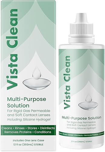 Miniatura 6 de Vista Clean Solución multiusos para lentes de contacto esclerales y permeables a los gases, incluye funda para lentes (3.4 fl oz)