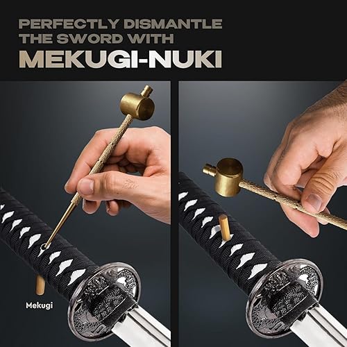 Vista 6 de Sword Katana Knife Cleaning Kit - Maintenance Set with 2 Choji Oil - Large Microfiber - Japanese Wooden Stoarge Box - Uchiko Ball - Hammer - 4