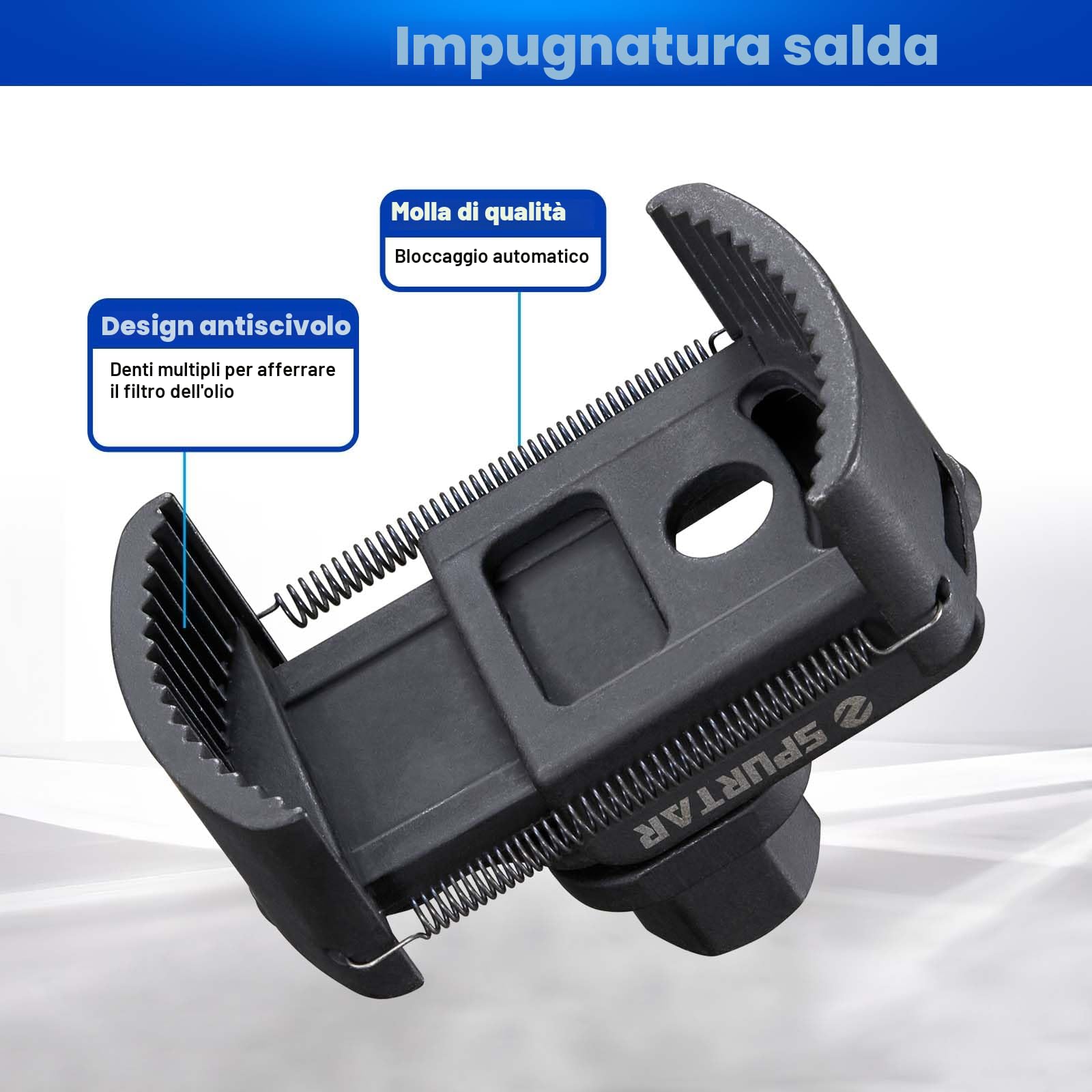 Spurtar Chiave Filtro Olio 60-80 mm, Strumento Rimozione Universale per Filtri Olio