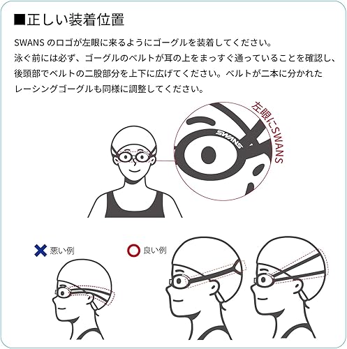 Miniatura 7 de Swans Sniper SR-10 Swimming Goggles, Made in Japan, Racing, Non-Cushioned, 12 Years Old to Adults, Fina-Certified Model