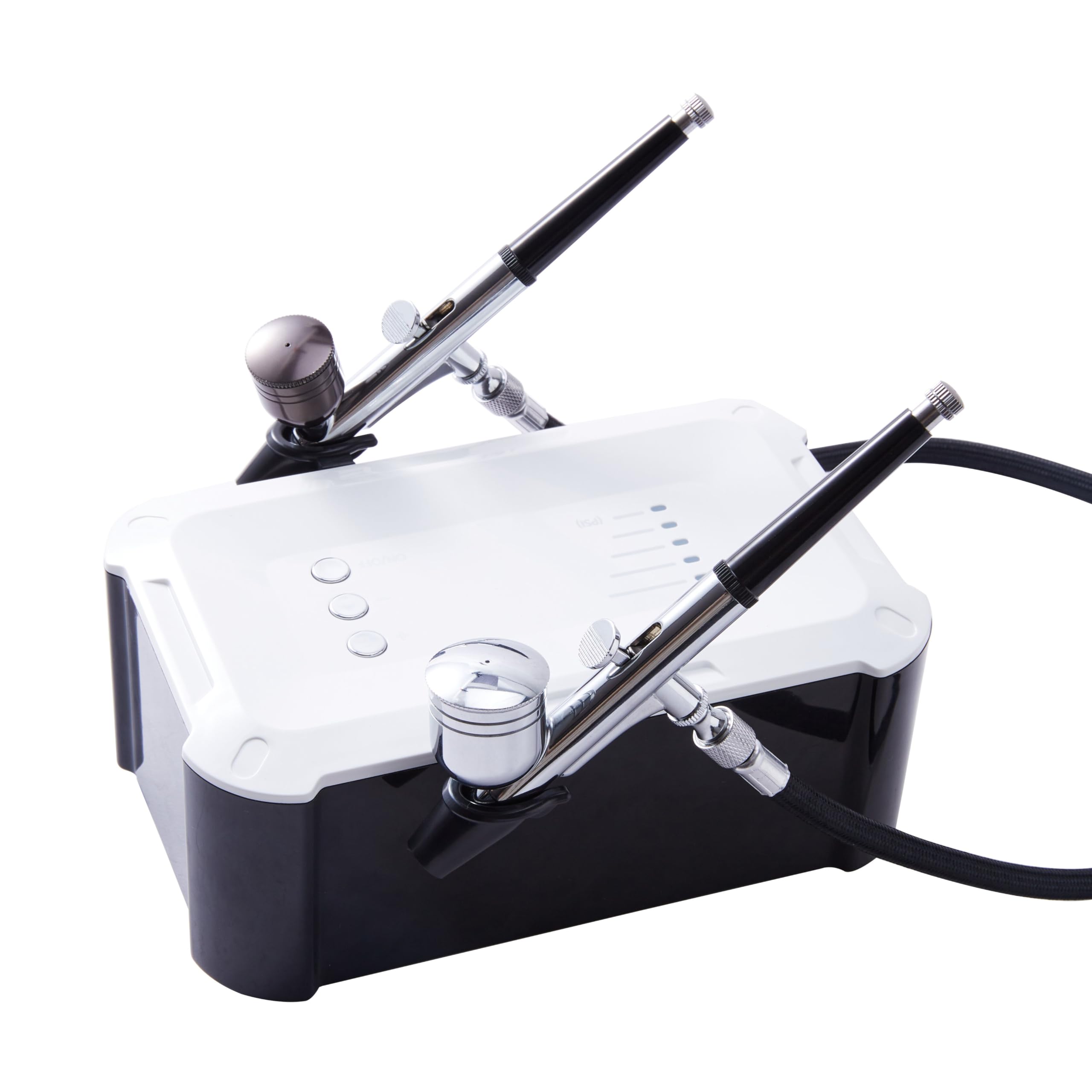 CYBERNOVA Mini Compresor Aerograph Set con Pistola Doble 0,4 mm Kit Aerógrafo Kit para Maquillaje Decoración de Pasteles Artesanía Nail Art
