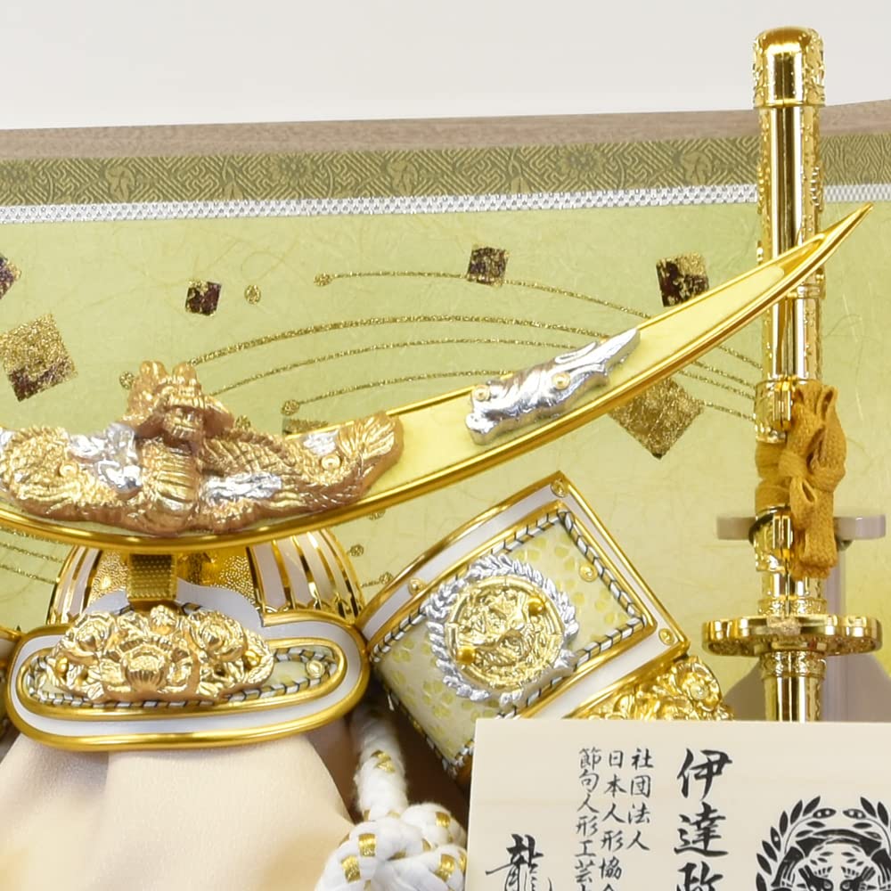 五月人形】端午の節句新品白兜シルバー伊達収納飾りおしゃれ