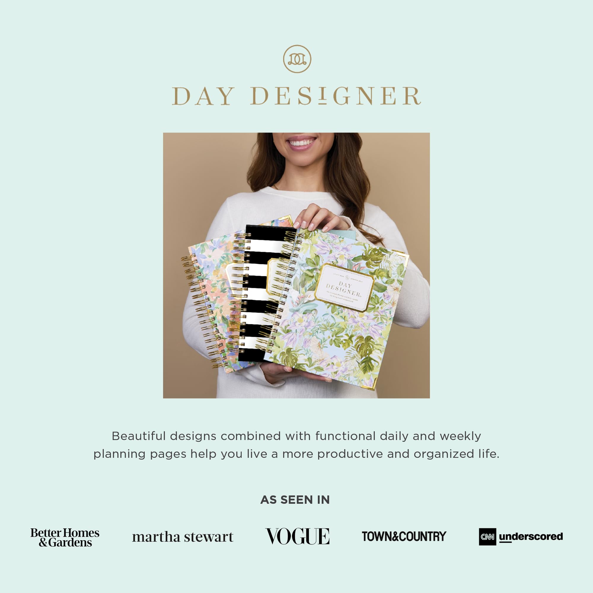 Day Designer Mini agenda giornaliera 2025-26, luglio 2025 - giugno 2026, formato pagina 15 x 20,125 cm, copertina laminata lucida (dipinto leopardato)