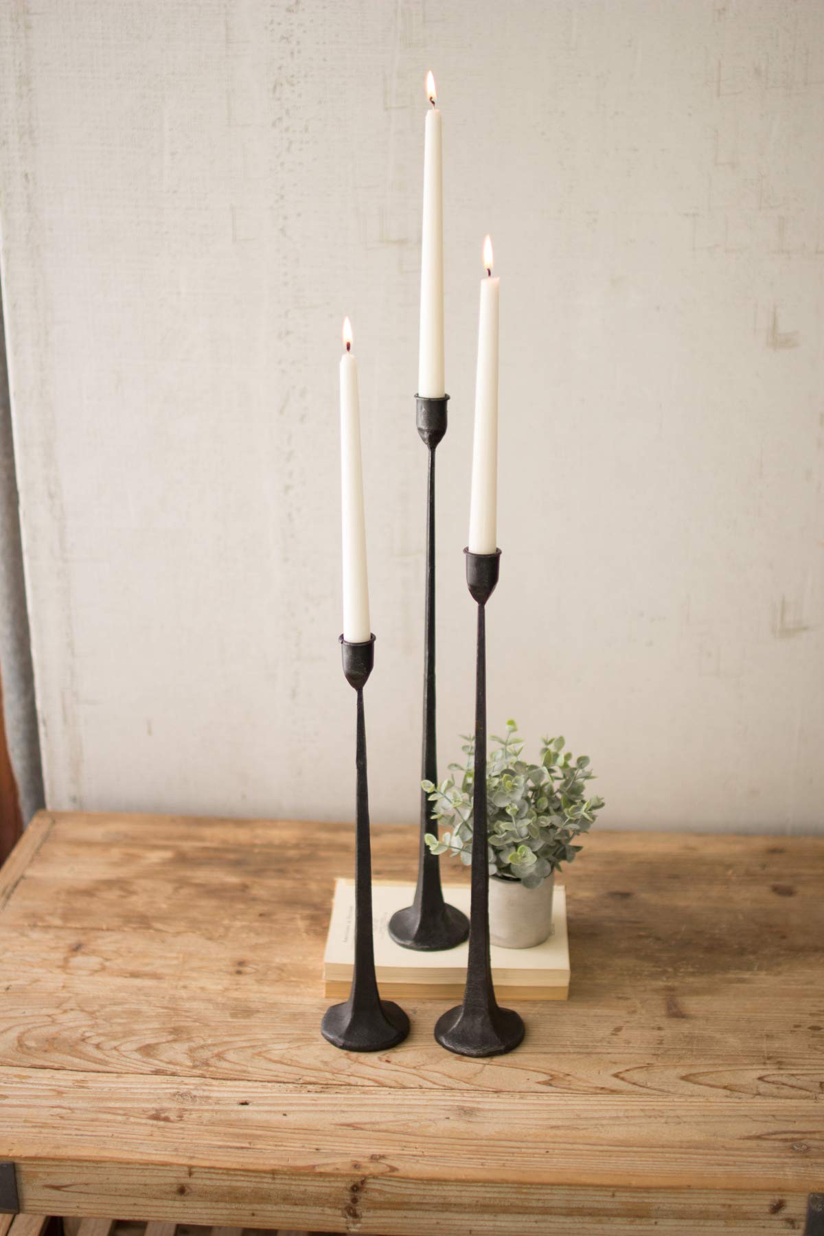 Kalalou CBL1020 Candle Holders, Gray
