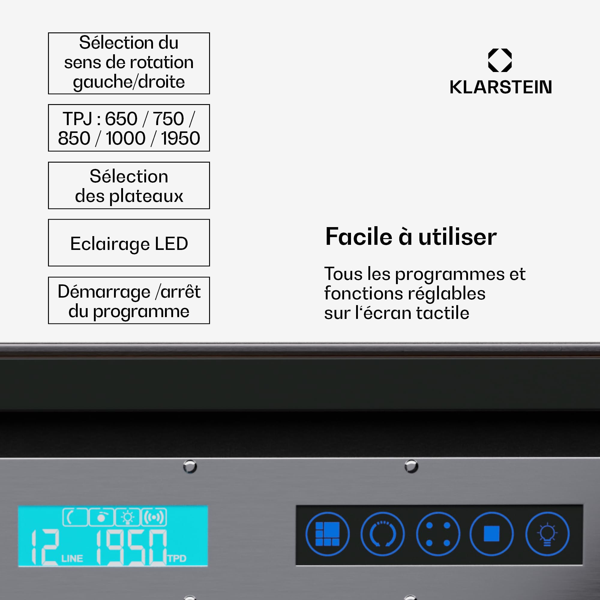 KLARSTEIN Remontoir Automatique de Montres, Boite a Montre Automatique Homme et Femme, Vitrine en Acrylique, Ultra Silencieux, 5 TPD et 3 Modes de Rotation, Moteur Remontoir à Ressort, Coffret
