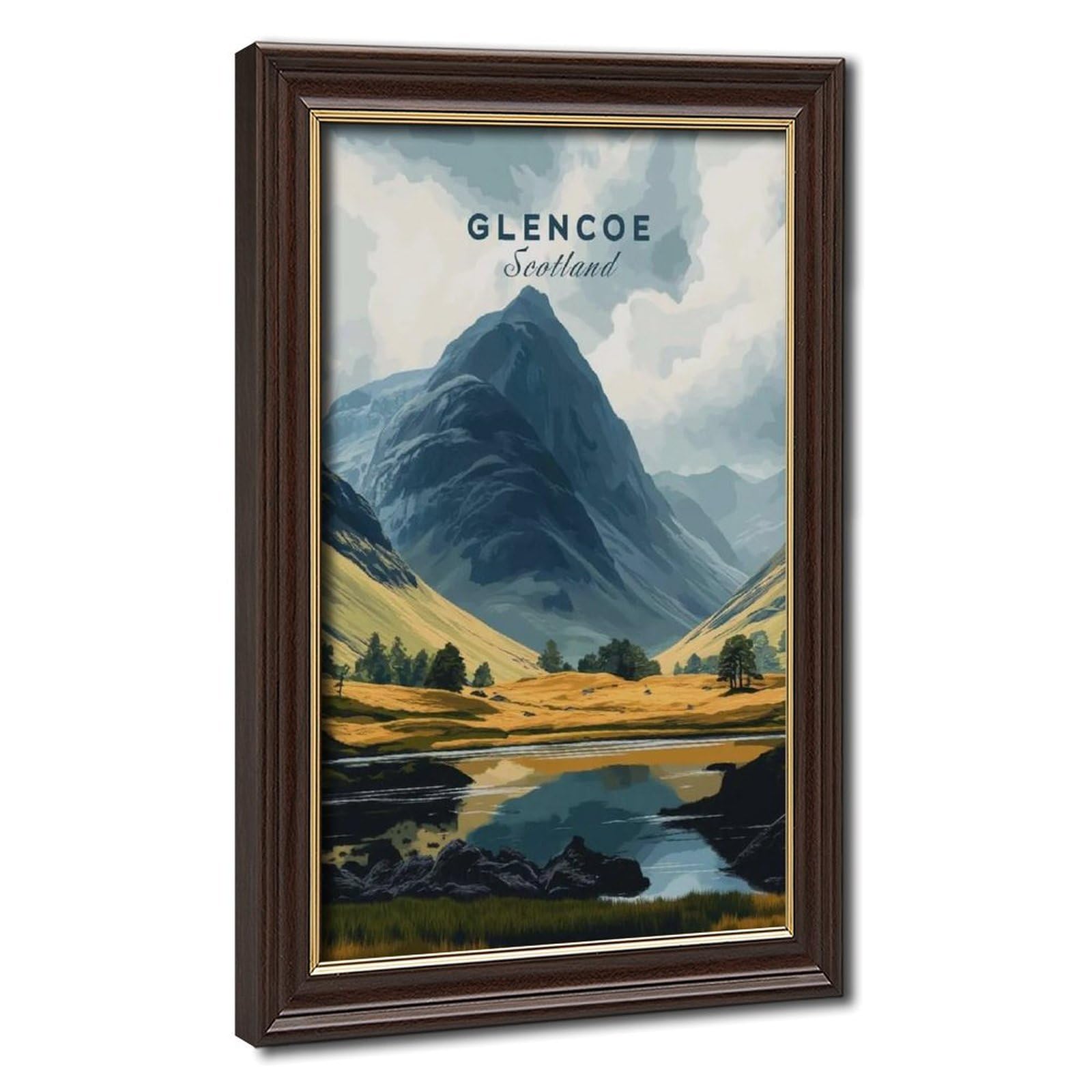Bareronor Mokume Gane Frame-Style Glencoe Canvas Poster For Bedroom Decor Gift