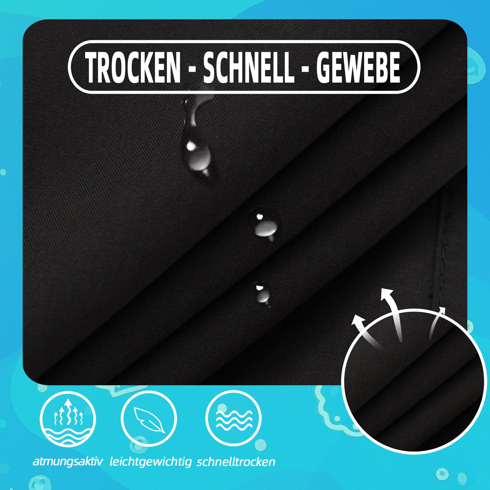 Hill & Sea Badehose Jungen Kinder Badeshorts Unisex Schnelltrocknend Boardshorts Atmungsaktiv Wasserabweisend Badeshorts mit Mesh-Futter Taschen und Verstellbarem Tunnelzug