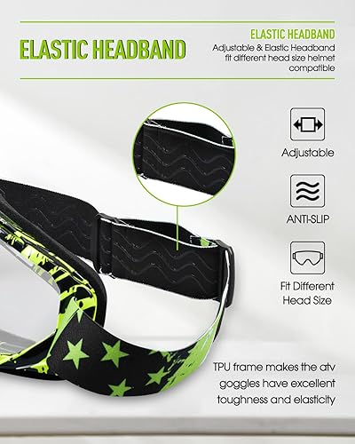 Miniatura 5 de Dirt Bike Goggles Motorcycle Gear ATV Riding Motocross Dirtbike 4-Wheeler Accessories Ski Fit Over The Glasses