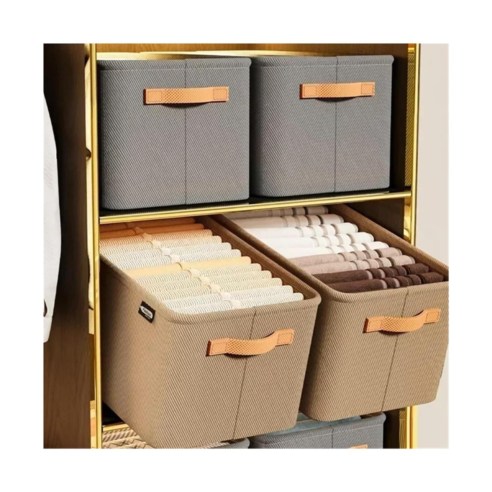 Schubladen Organisator Box für Socke BH Hosen(Khaki XL)