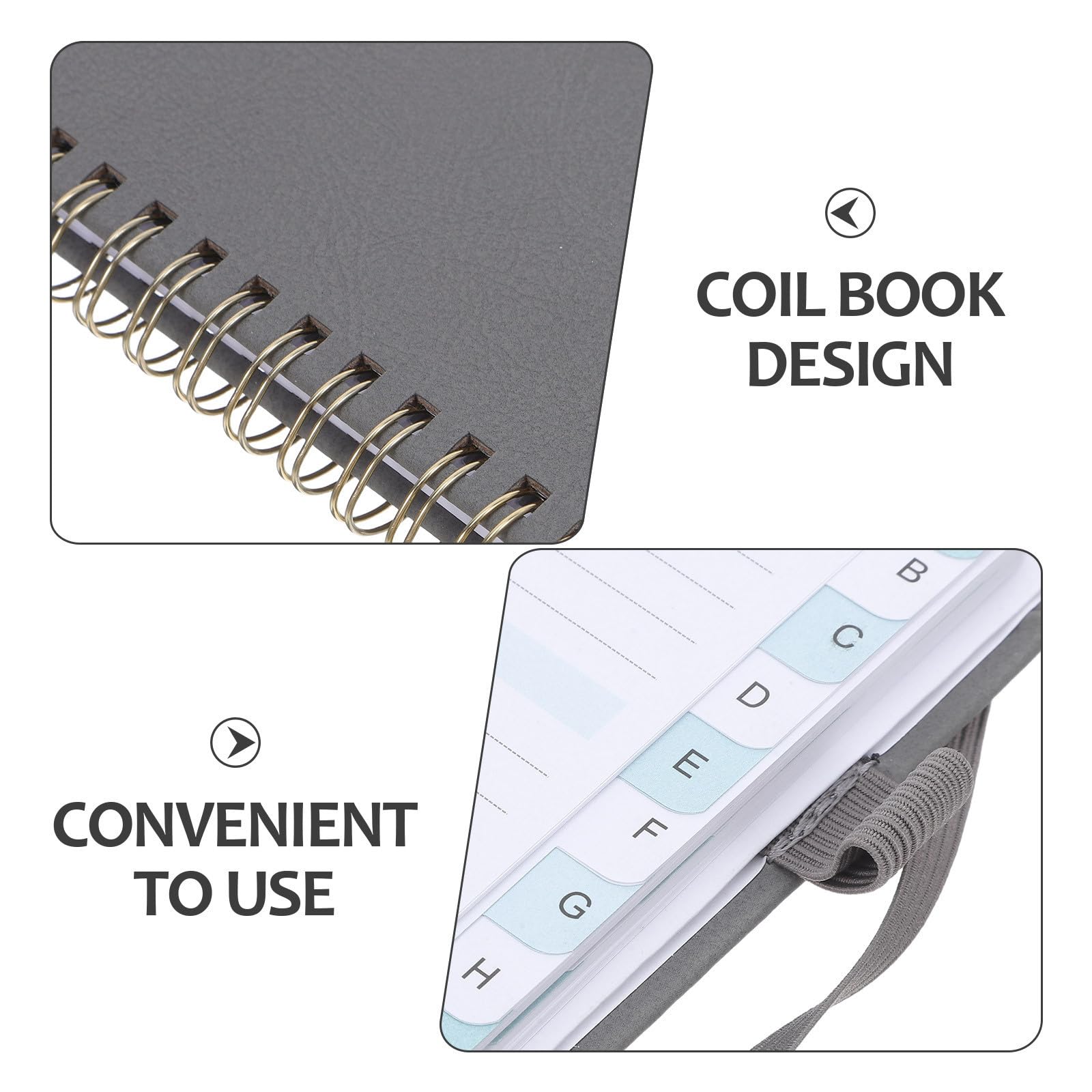 VILLCASE Libreta de Direcciones A6 y Soporte para Bolígrafo con Pestañas Alfabéticas Resistente y Compacta para Guardar Números y Correos Personales
