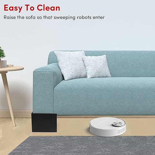 Miniatura 3 de DEDU Elevadores de cama de 5 pulgadas, resistentes, paquete de 4, elevadores de muebles en forma de L de gran tamaño, elevadores de sofá soportan