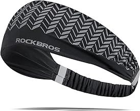 ROCKBROS Bandeau Cheveux, Headband Elastique pour Homme Femme, Bandeau Sport - Anti-Transpiration - pour Course Cyclisme Entrainement Fitneee Yoga Noir Gris