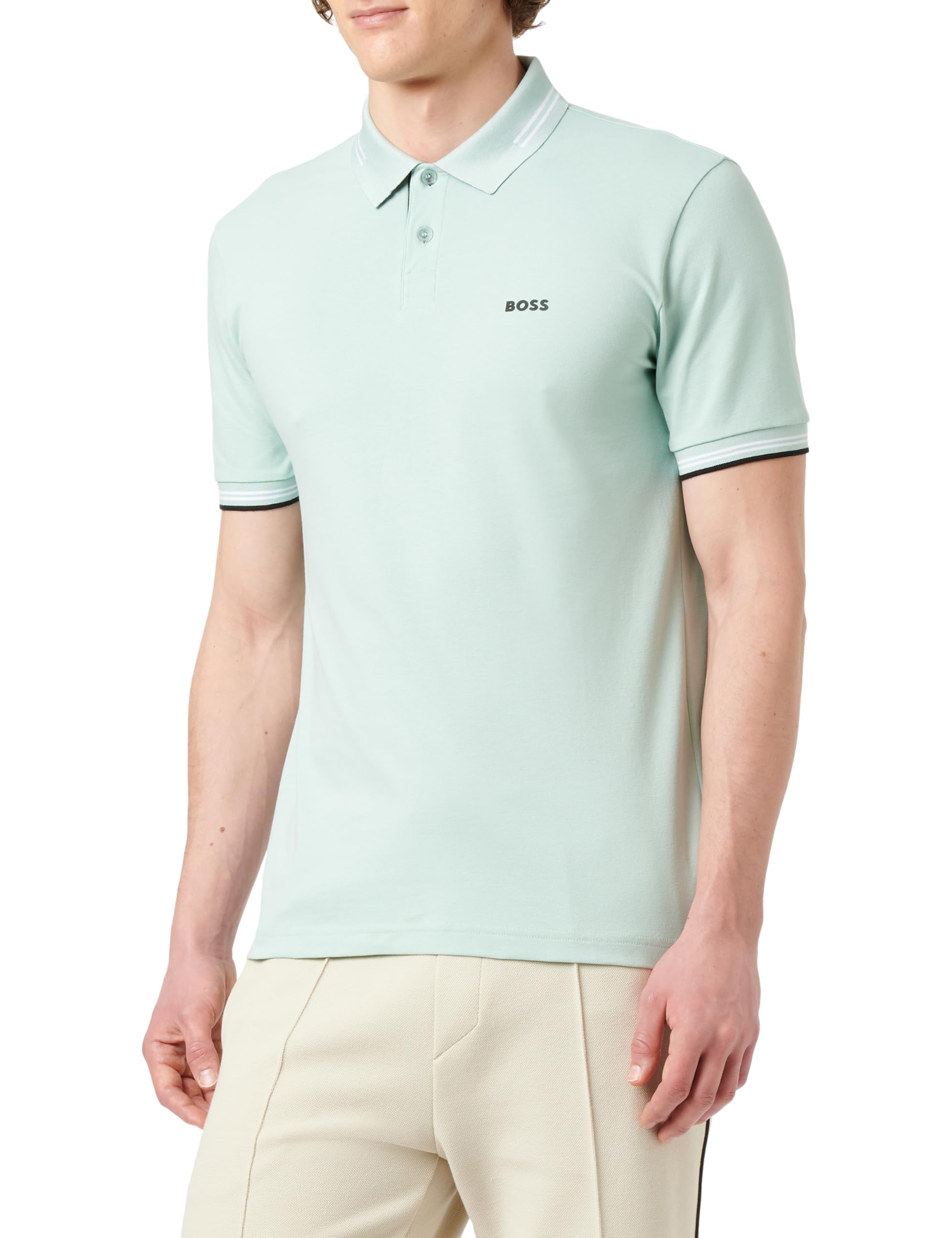 BOSS Men's Polo Shirt, Turquoise/Aqua 448, 3XL