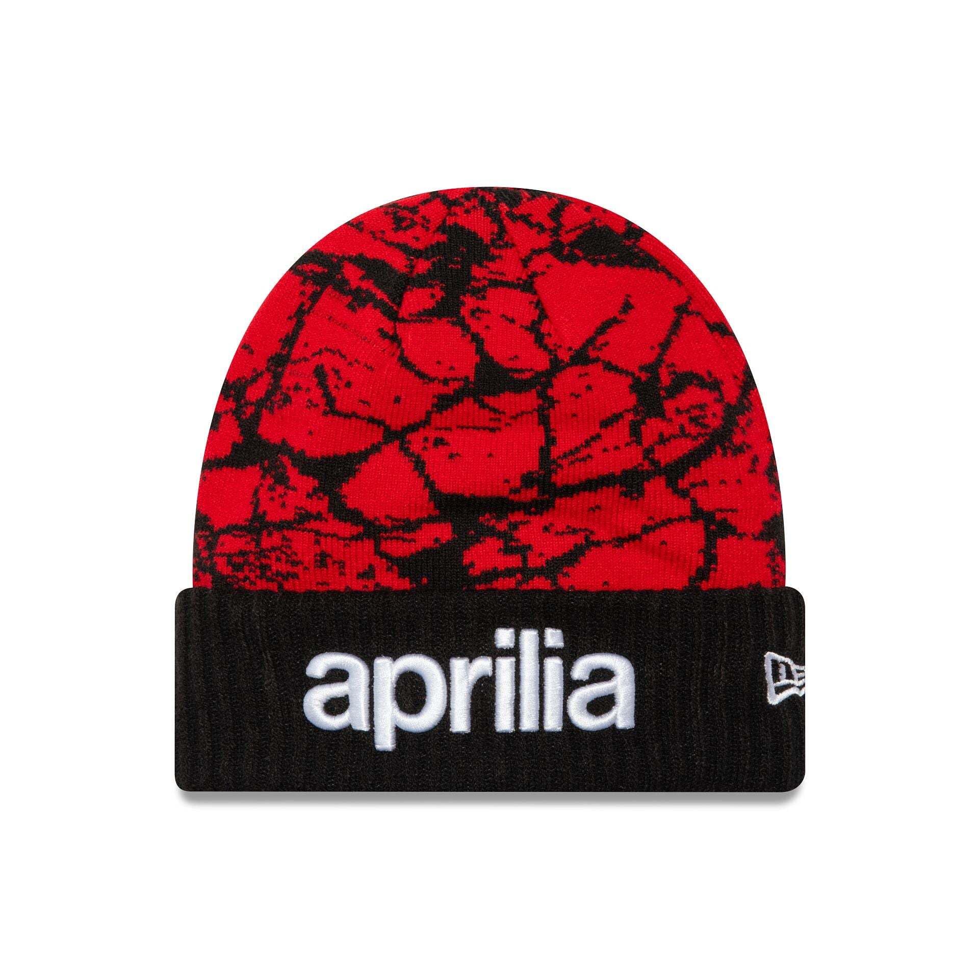 New Era Unisex Red Aprilia Crackle Cuff Knit Beanie Hat - /Black - Official Merchandise