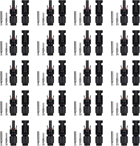 Miniatura 1 de Ansxiy - 40 conectores solares con conectores de cable impermeables IP67 machohembra (20 pares de conectores solares)