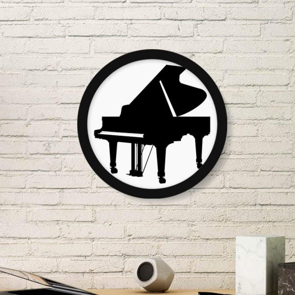 Sticker mural piano classique cadre rond peinture image noire large
